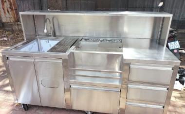Quầy Pha Chế 1m8 Có 5 Khay Topping