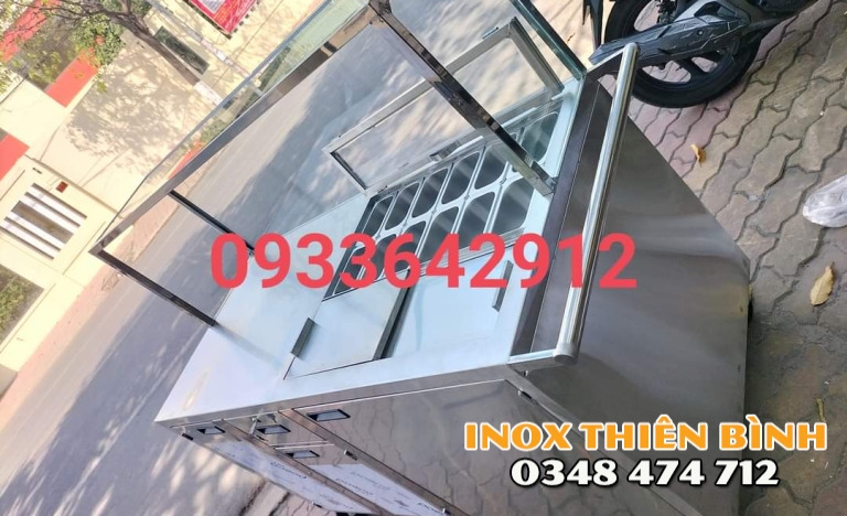 XE TRÀ SỮA  1M5 CÓ THÙNG ĐÁ GIỮ LẠNH  12 KHAY 1/9