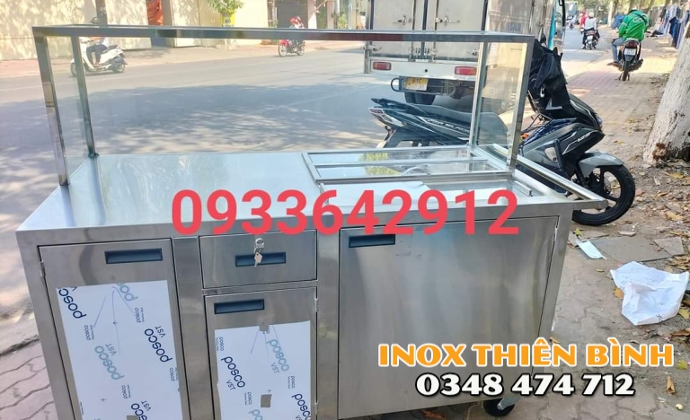 XE TRÀ SỮA  1M5 CÓ THÙNG ĐÁ GIỮ LẠNH  12 KHAY 1/9