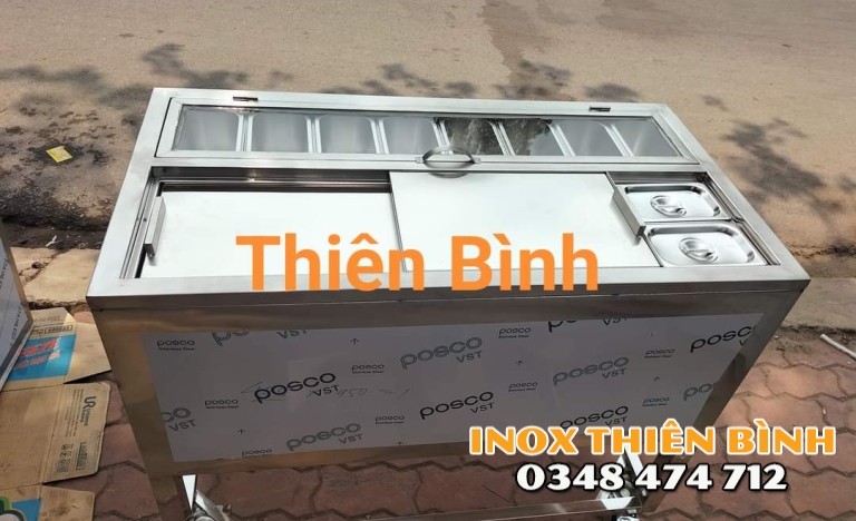 THÙNG ĐÁ INOX CÓ 10 KHAY 1/9