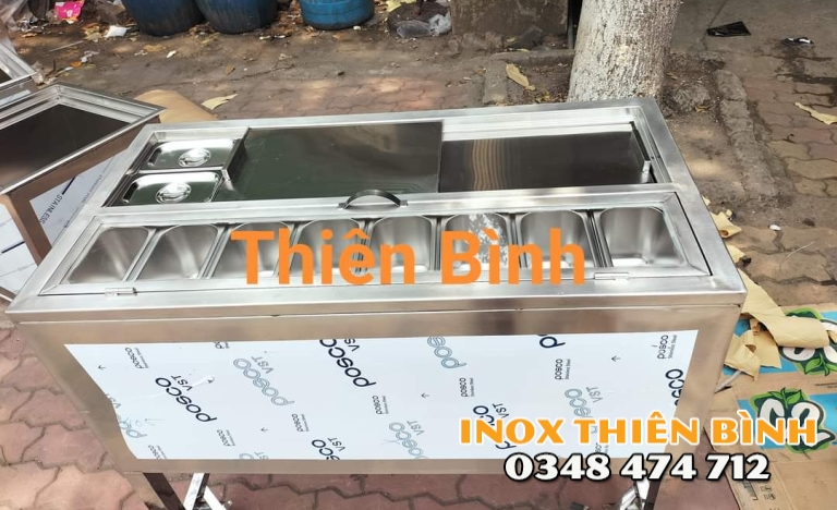 THÙNG ĐÁ INOX CÓ 10 KHAY 1/9