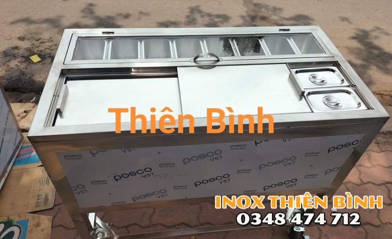 THÙNG ĐÁ INOX CÓ 10 KHAY 1/9