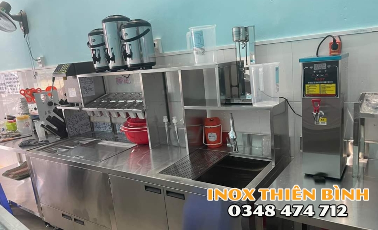 Quầy pha chế 2m2 inox 304
