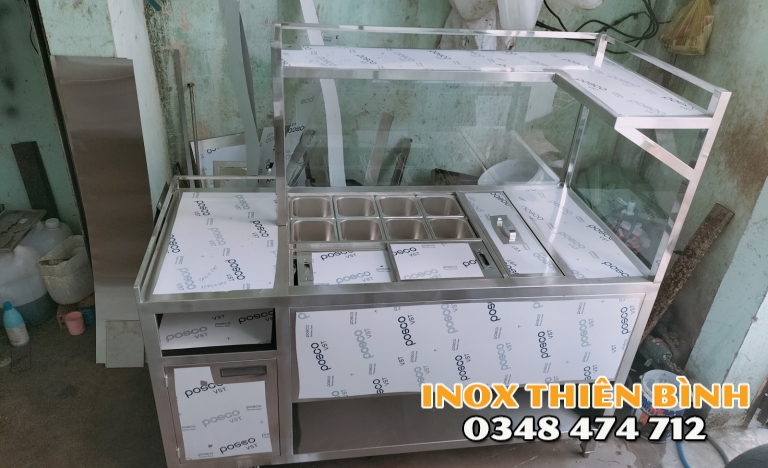 Tủ trà sữa 1m5 có kính
