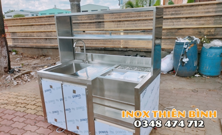 Quầy pha chế inox 1m2 304