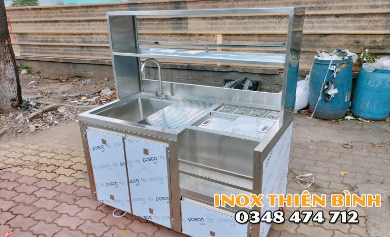 Quầy pha chế inox 1m2 304