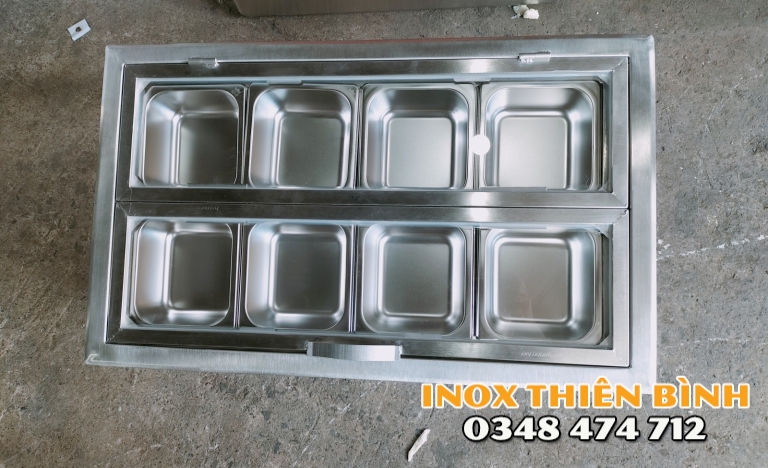 Thùng giữ lạnh 8 khay nắp gấp inox