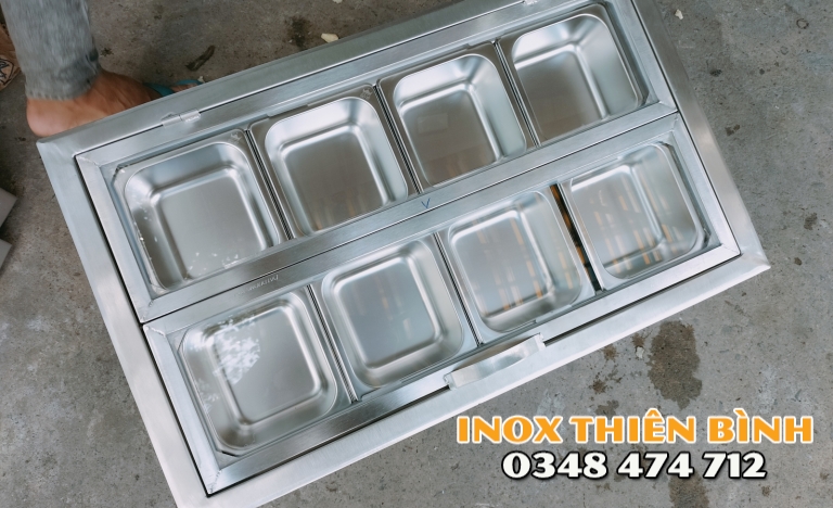 Thùng giữ lạnh 8 khay nắp gấp inox