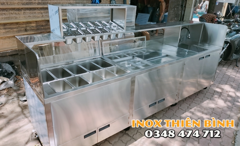 Quầy pha chế inox 3m