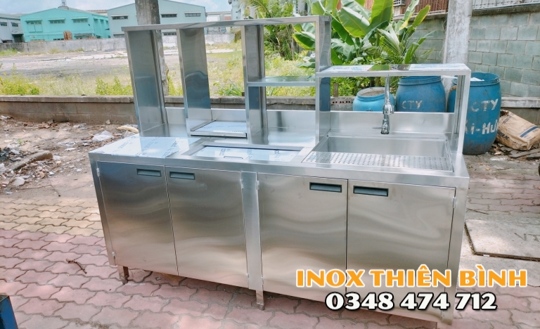 Quầy pha chế 1m8 inox 304