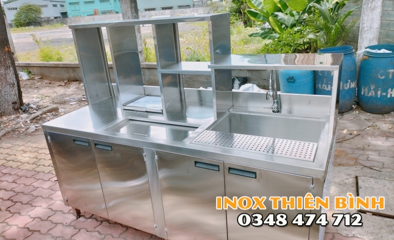 Quầy pha chế 1m8 inox 304