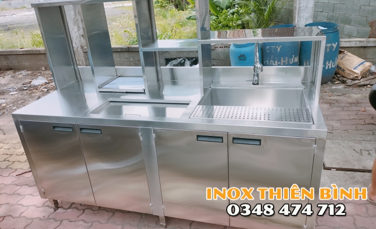 Quầy pha chế 1m8 inox 304
