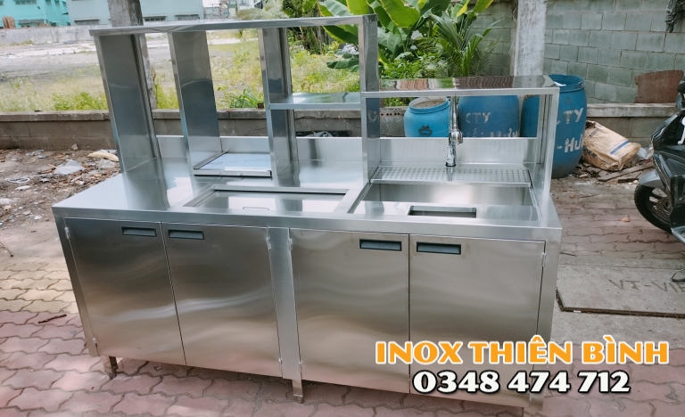 Quầy pha chế 1m8 inox 304