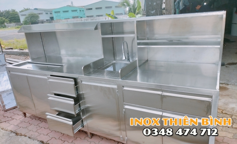 Quầy pha chế inox 2m8