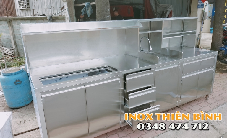 Quầy pha chế inox 2m8