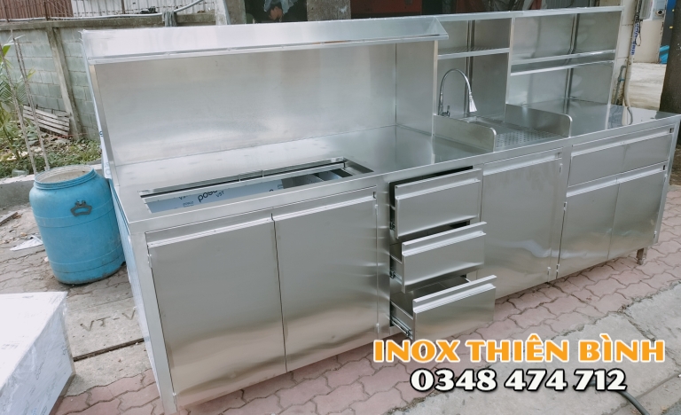 Quầy pha chế inox 2m8
