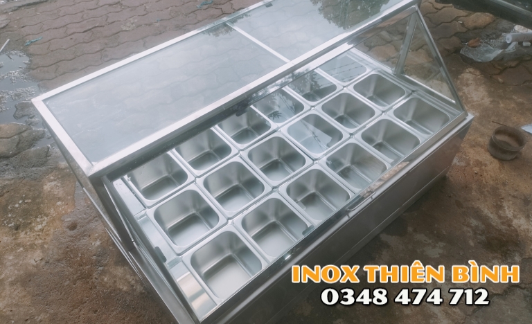 Thùng giữ lạnh 18 khay có kệ kính