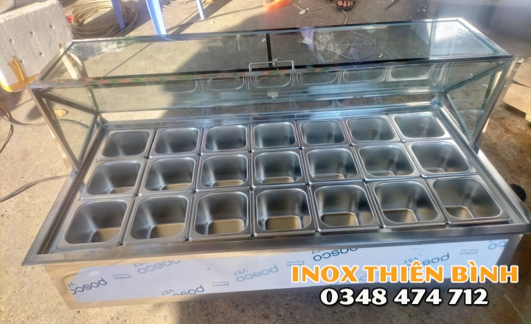 Thùng giữ lạnh 21 khay có kệ kính