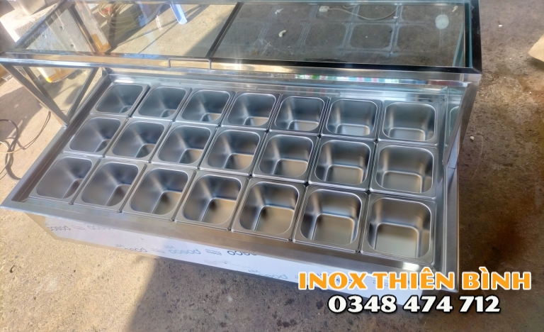 Thùng giữ lạnh 21 khay có kệ kính