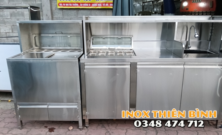 Quầy pha chế 2m4  có thùng đá 6 khay kèm 10 khay giữ lạnh 