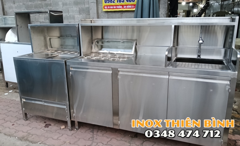 Quầy pha chế 2m4  có thùng đá 6 khay kèm 10 khay giữ lạnh 