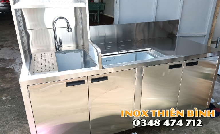 Quầy pha chế 1m8 inox 201 