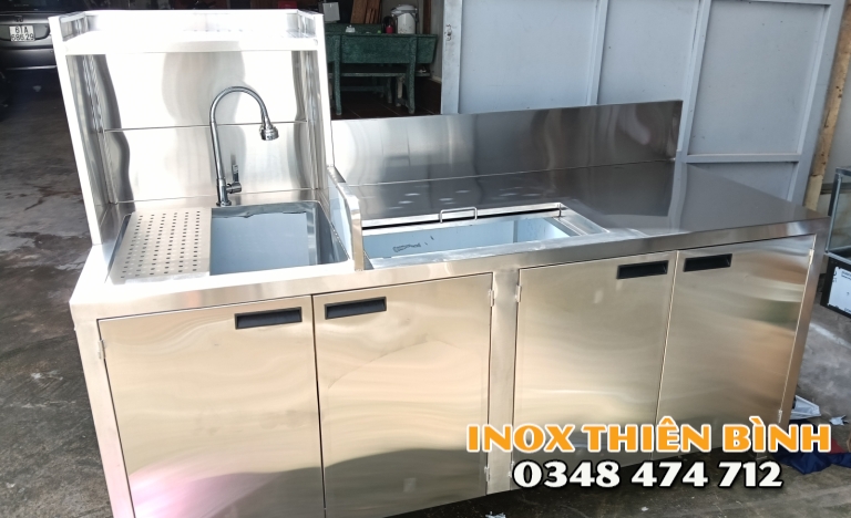 Quầy pha chế 1m8 inox 201 