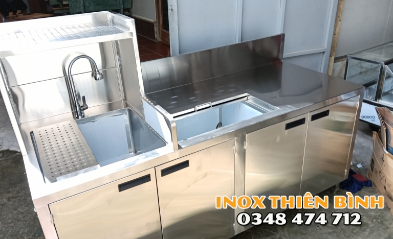 Quầy pha chế 1m8 inox 201 