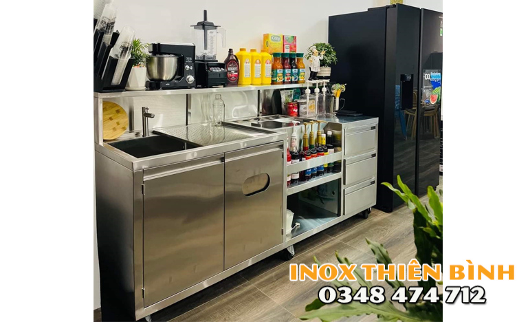 Quầy Pha Chế 1m8 có 5 khay topping